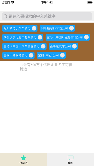 Company Name - 5 million names Screenshot