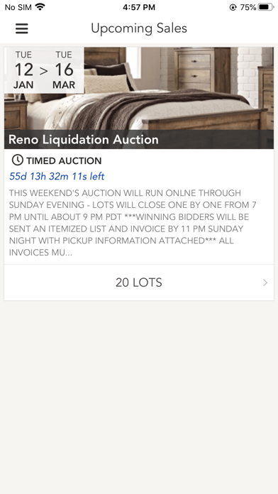 Vanzant Auctions Screenshot