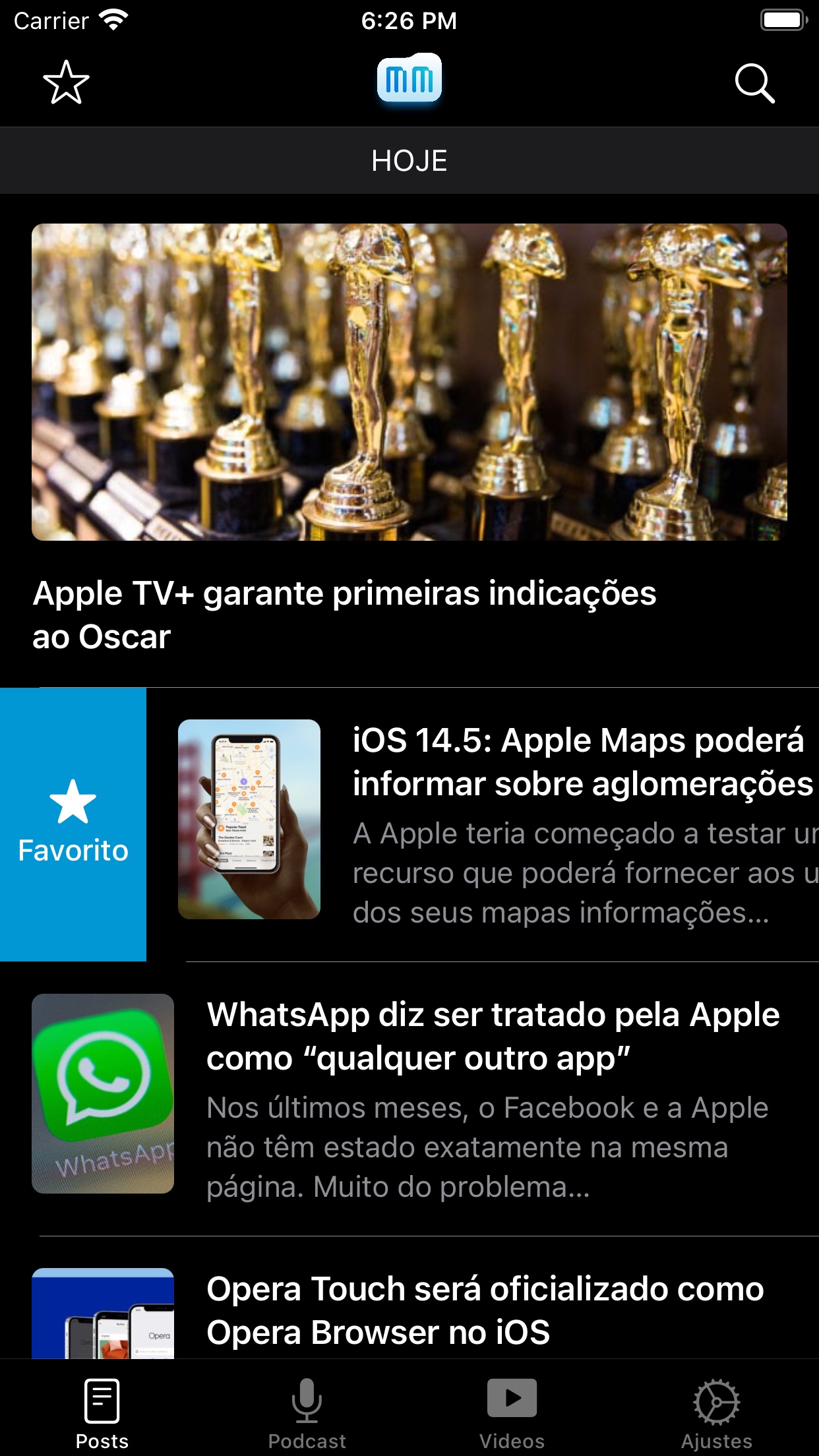 Screenshot do app MacMagazine