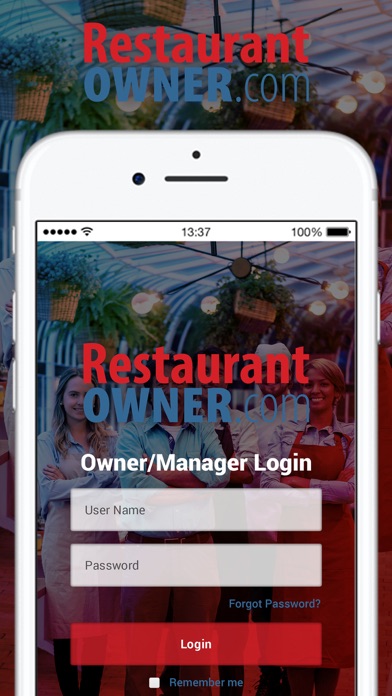 Restaurant Owner Mobile App Screenshot