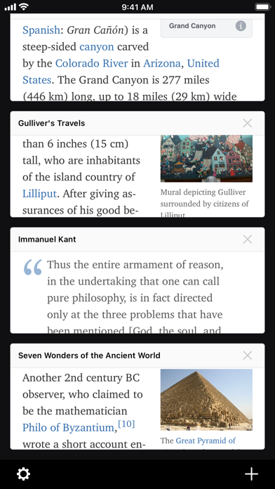 Wonder: Browser for Wikipedia Screenshot