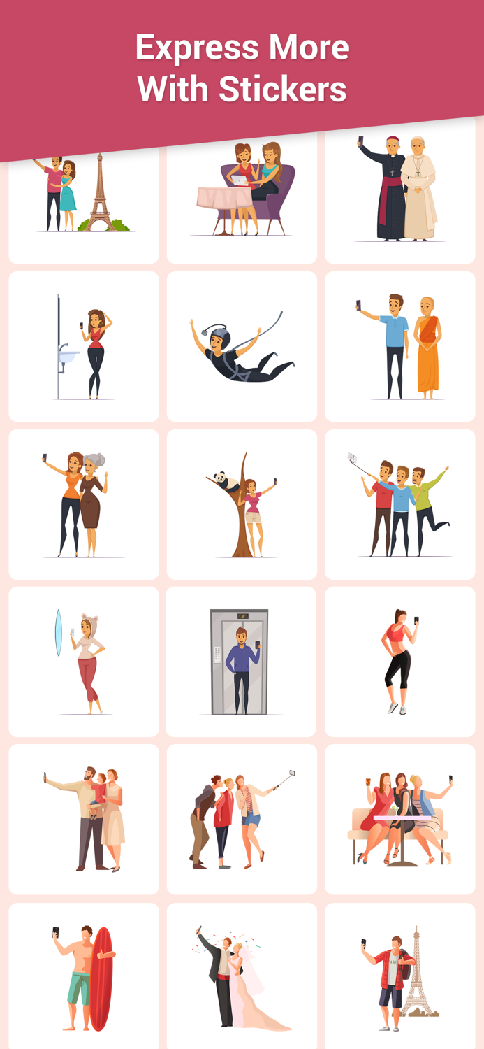 Selfie Lifestyle Stickers
