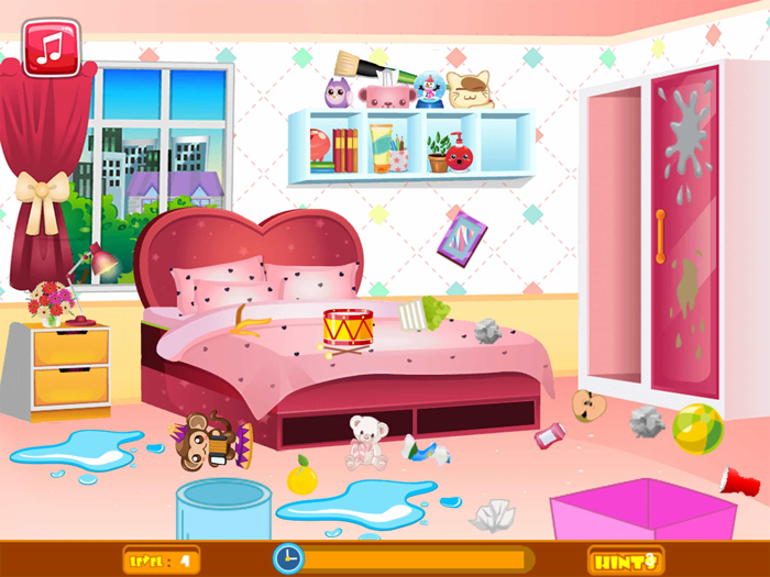 لعبة تنظيف غرفة الاميرات