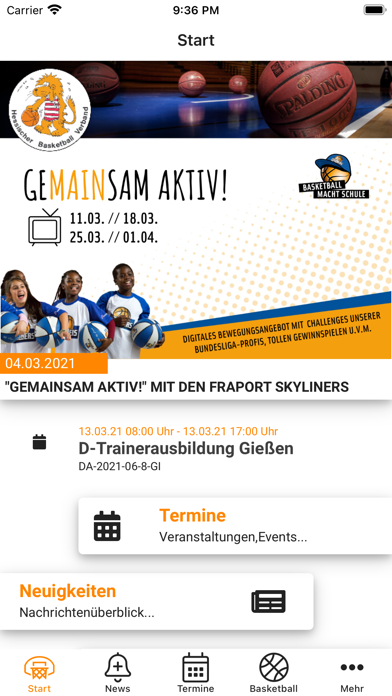Hessischer Basketball Verband Screenshot