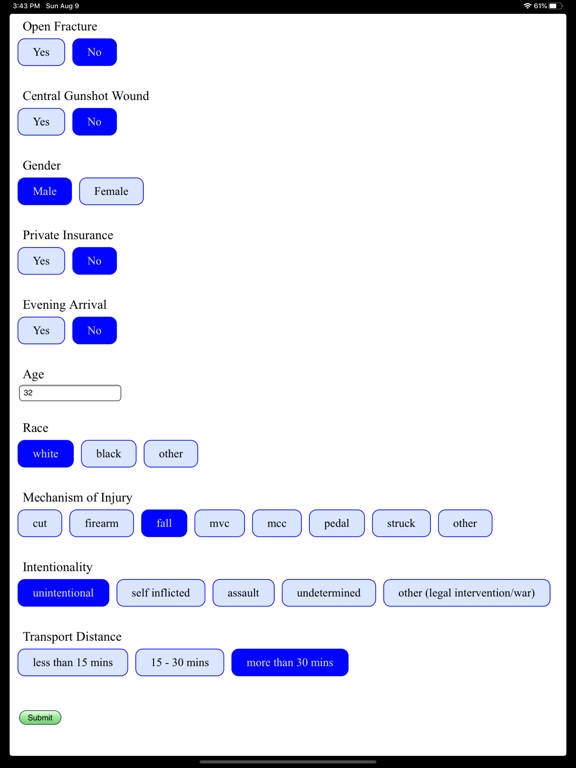 Trauma Intervention Prediction screenshot 2