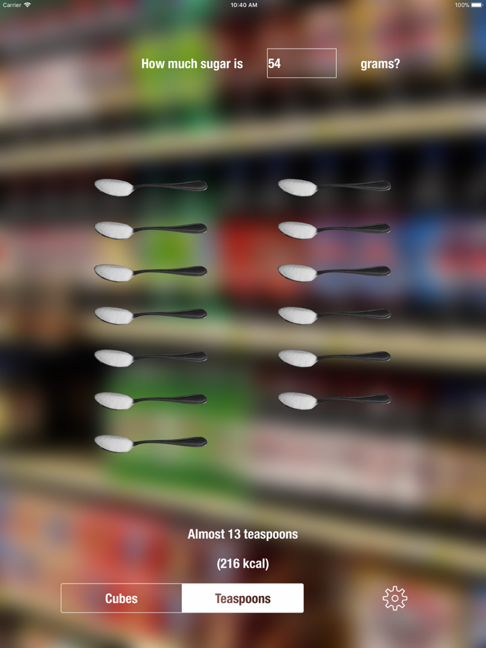 Sugar grams to cubes or spoons