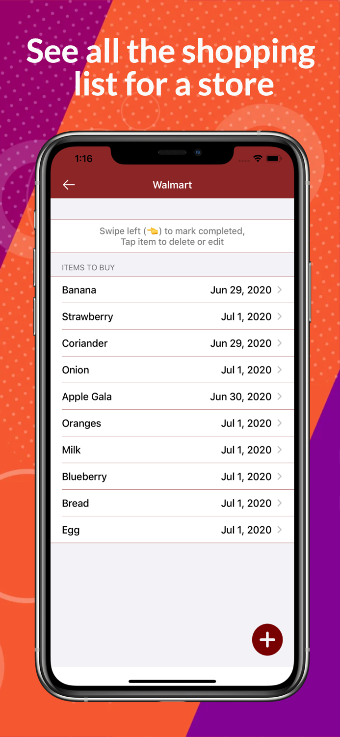 Grocery List - Create and Manage