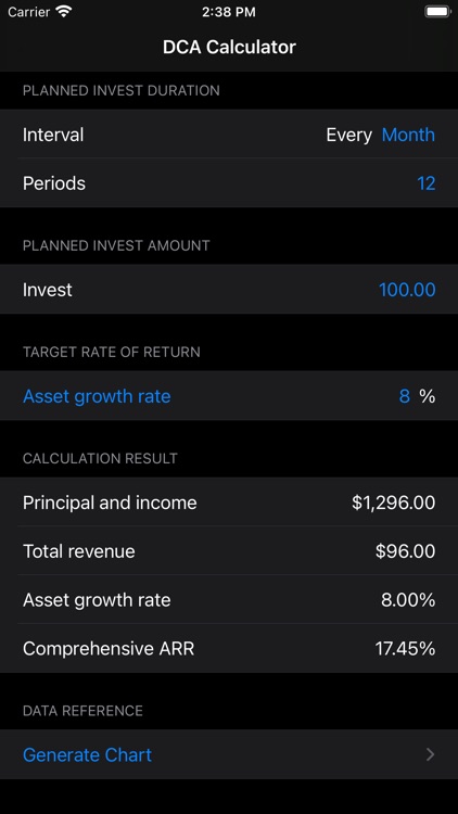 DCA Income Calculator