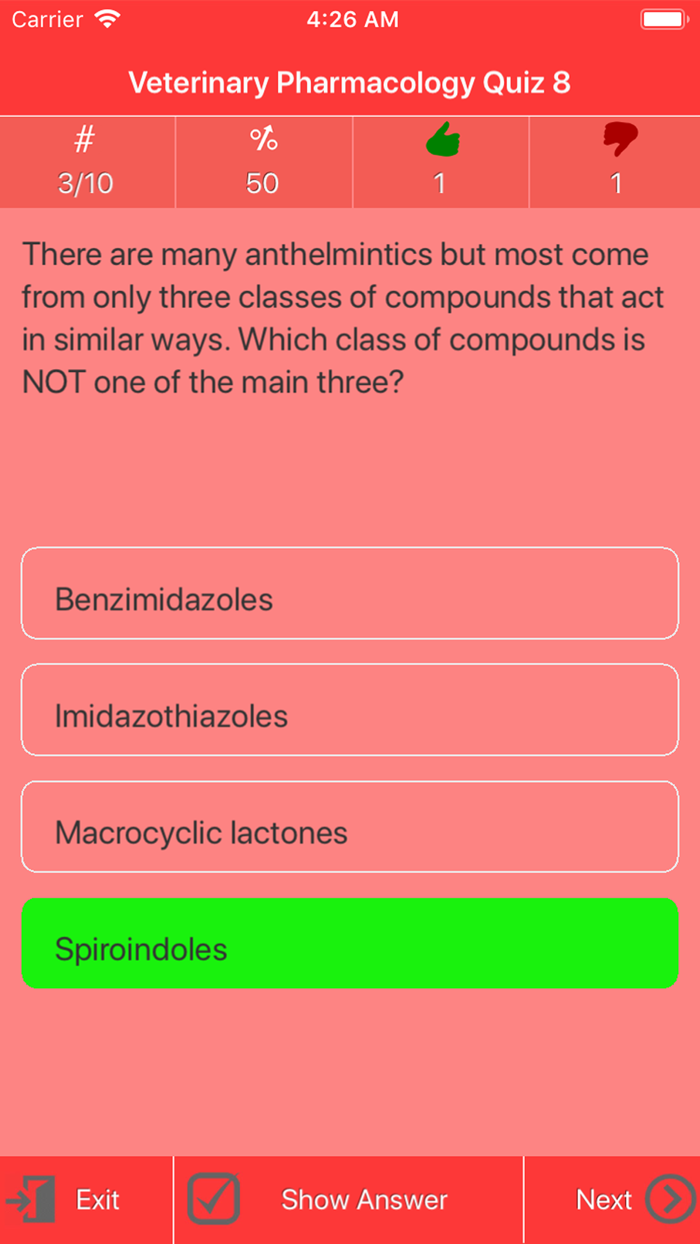 Veterinary Pharmacology Quiz