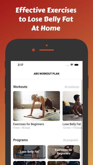 Abs Exercises - Home Workout Screenshot