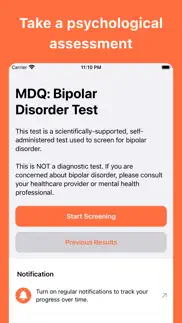 bipolar disorder test iphone screenshot 1