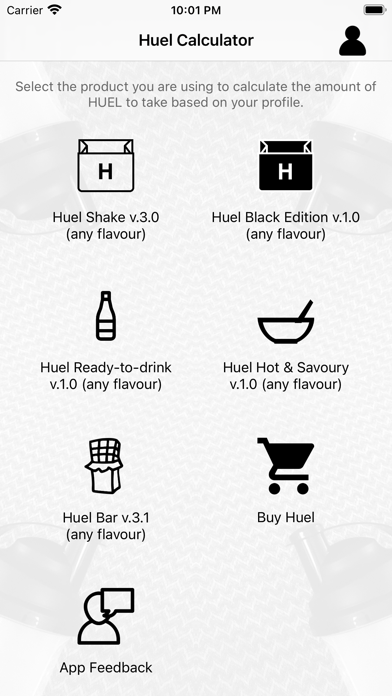 Huel Calculator Screenshot
