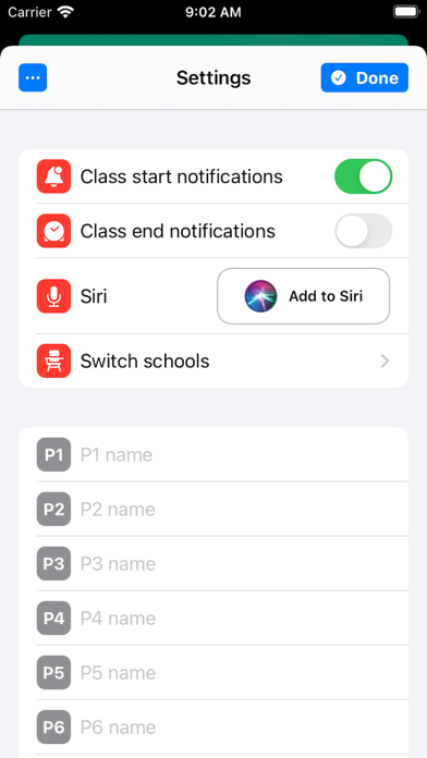 School Bell Schedule Screenshot