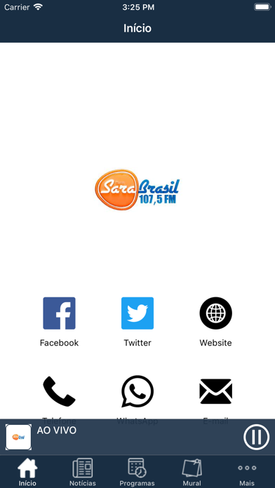 Rádio Sara Brasil FM 107.5 Screenshot