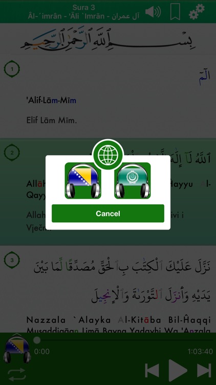 Quran Audio: Bosnian, Arabic screenshot-3