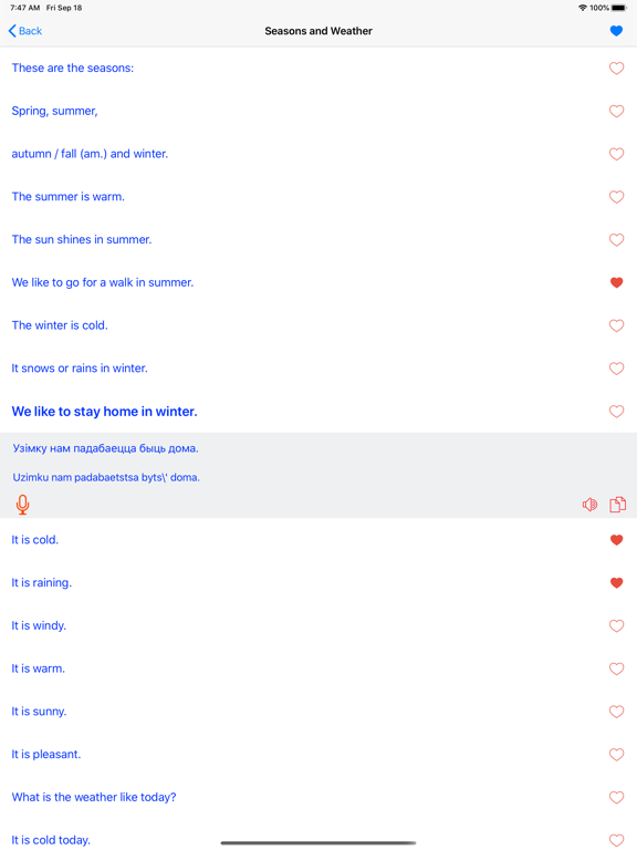 Screenshot #6 pour Learn Belarusian Offline