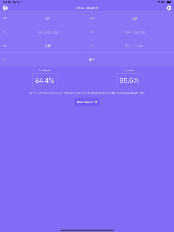 Screenshot #4 pour Final Grade Calculator - %