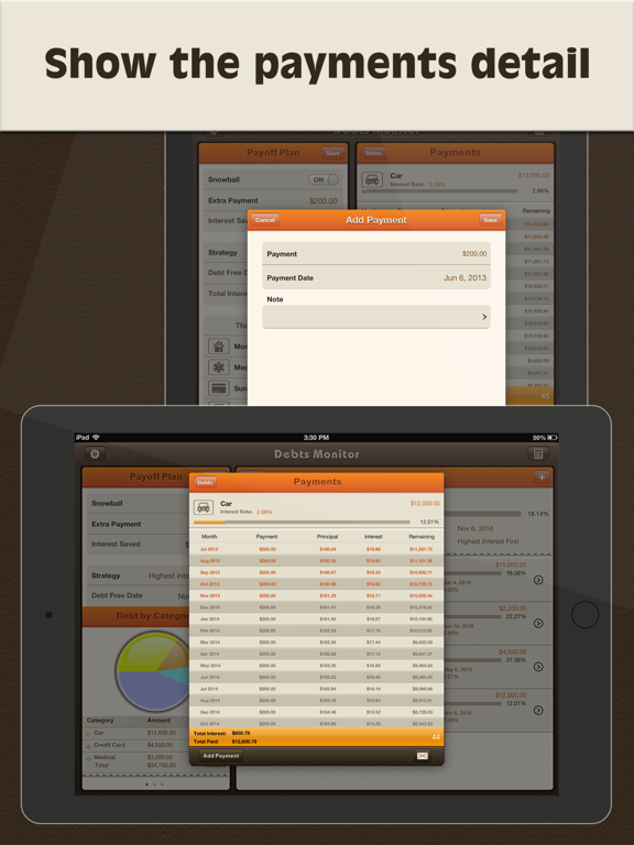 Screenshot #5 pour Debts Monitor Pro for iPad