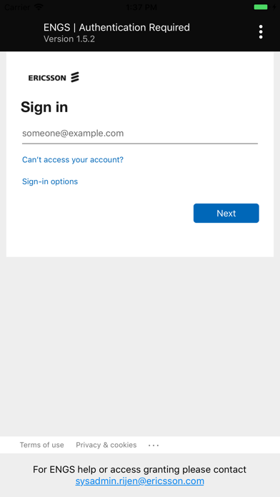 Ericsson Nxt Gen Support Screenshot