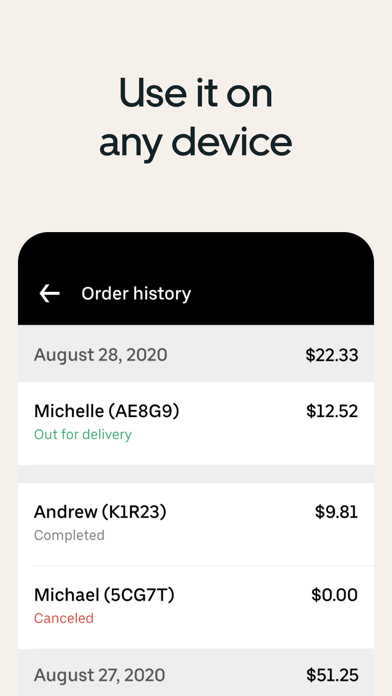 Uber Eats Orders Screenshot