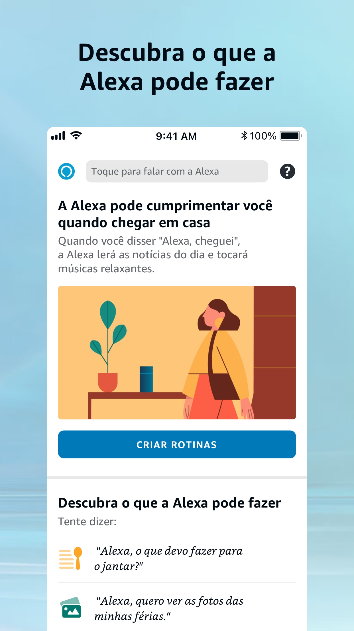 Screenshot do app Amazon Alexa