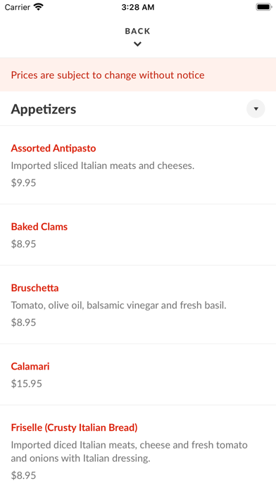 Bella Notte Ristorante Screenshot