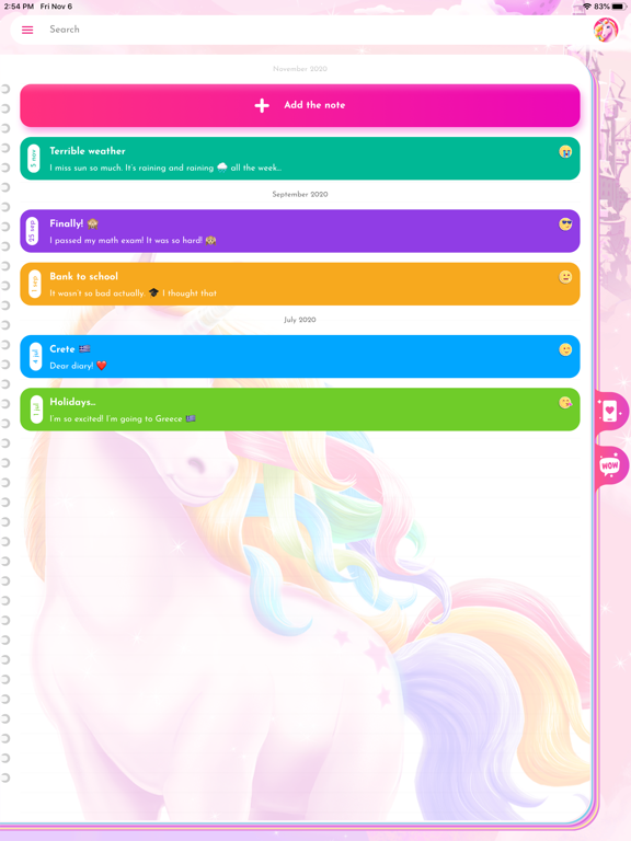 Screenshot #6 pour Journal de licorne