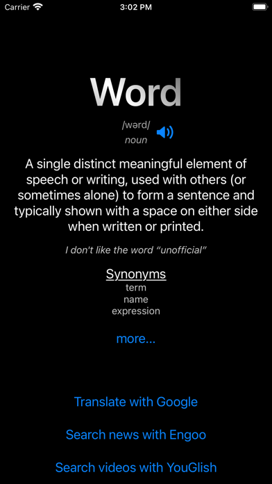 Word of the Day: Widget Screenshot