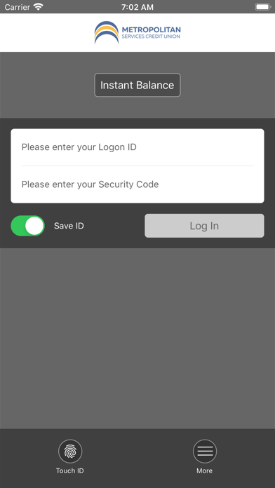 Metropolitan Services CU Screenshot