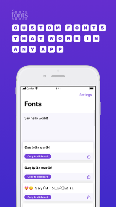 Screenshot #1 pour Fonts: Cool Text & Symbol Art