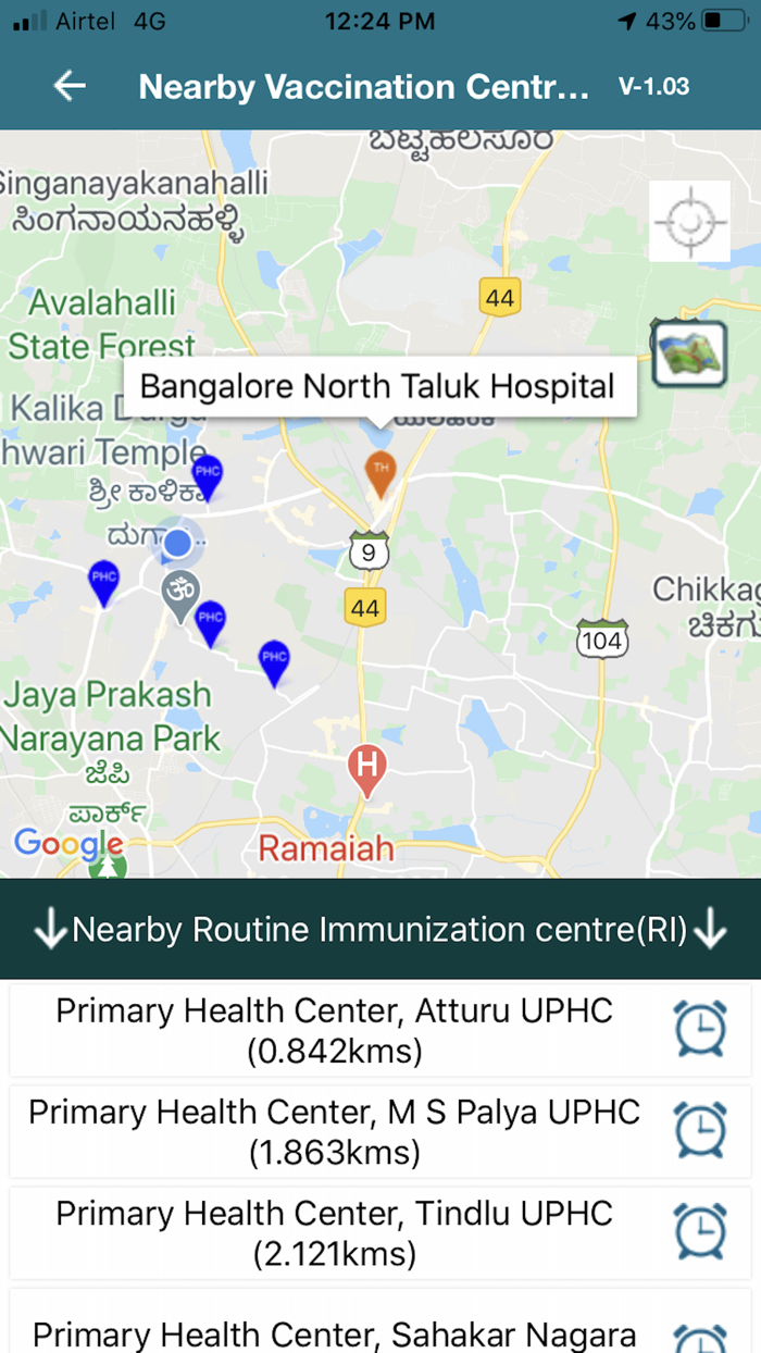 Vaccination Centres Karnataka