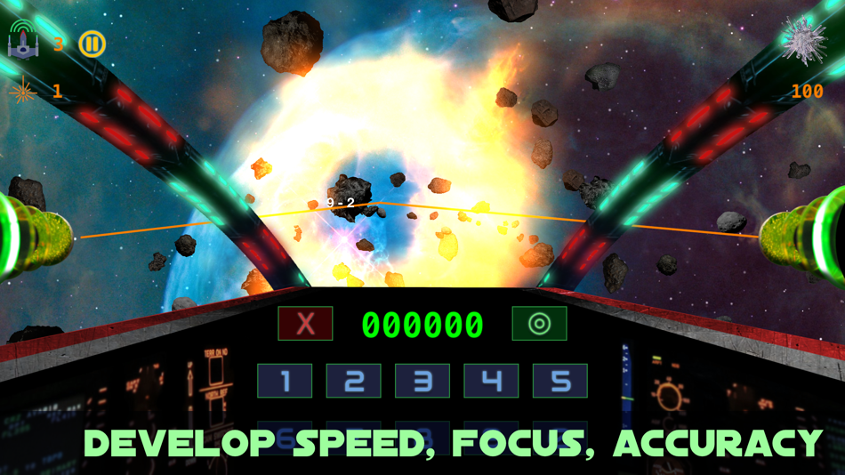 #2. Mathteroids: Math Asteroids (iOS) By: Garland Yu