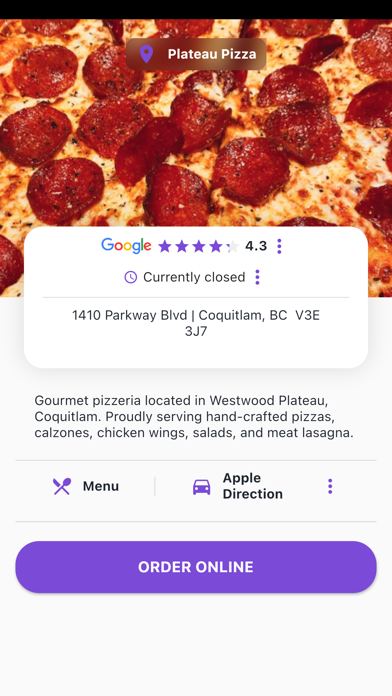 Plateau Pizza Screenshot