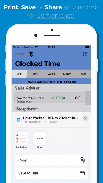HoursTracker - Clock-in Screenshot