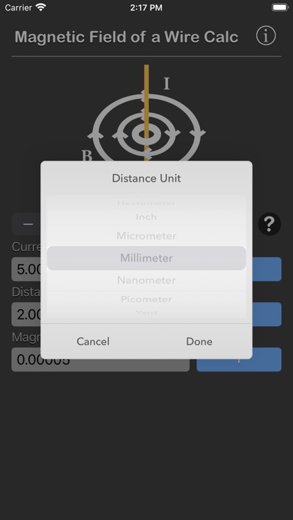 Magnetic Field of a Wire Calc