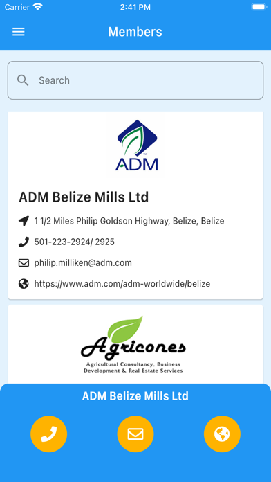 Belize Chamber of Commerce Screenshot