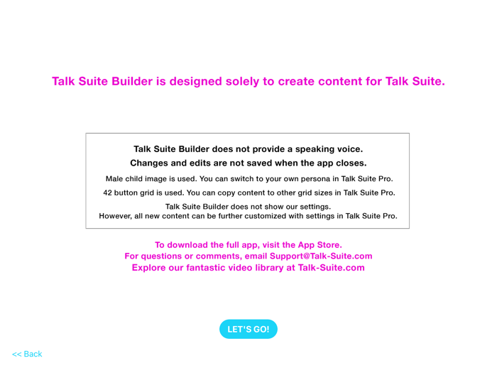 Talk Suite Builder