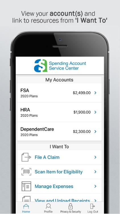 Spending Account Mobile Center