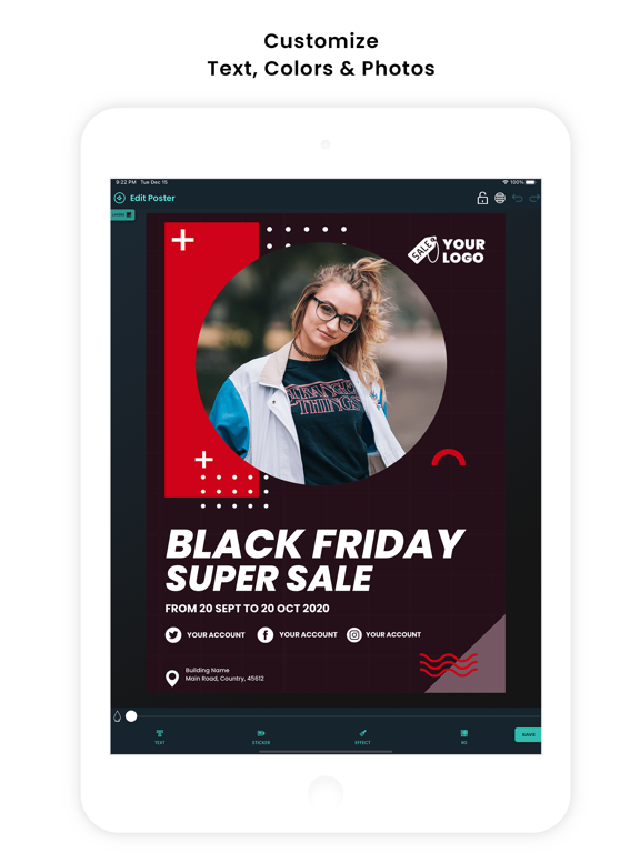 Poster Make Flyer Maker iPad screenshot 4 - Graphics & Design app