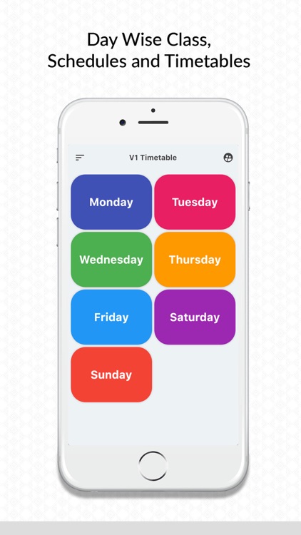V1 Class Schedule Timetable