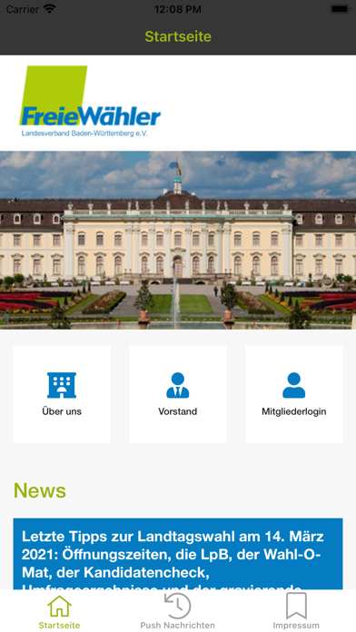 Freie Wähler Landesverband BW Screenshot