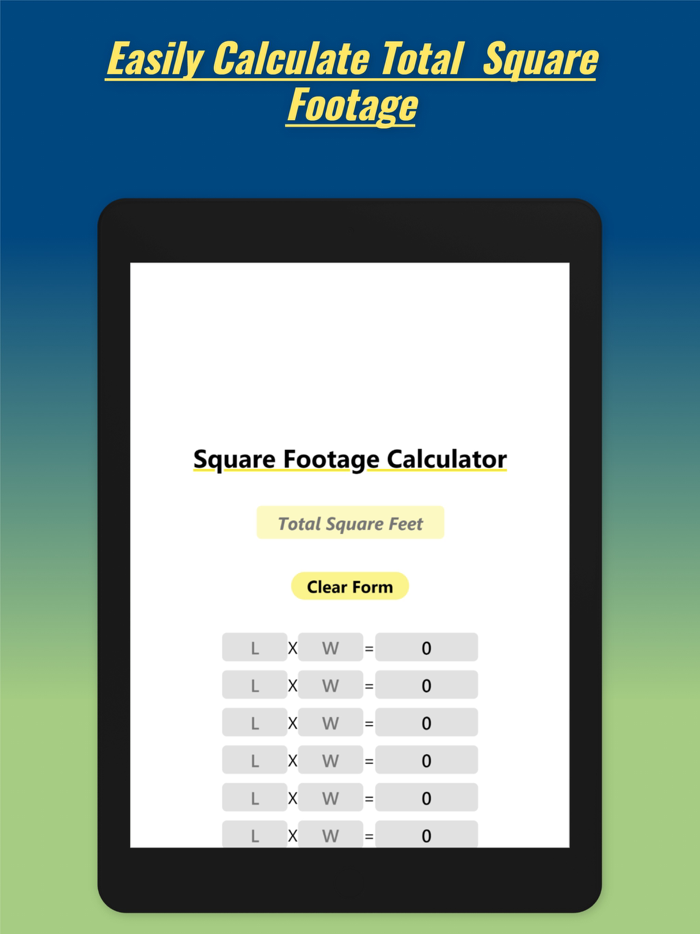 Easy Square Foot Calculator