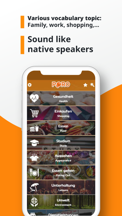 PORO - German Vocabulary Screenshot