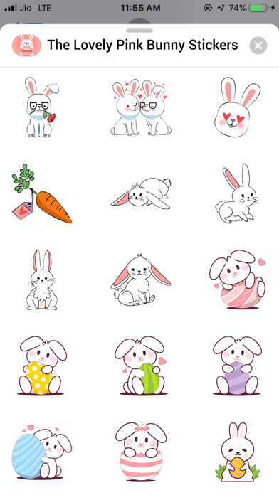 Screenshot #2 pour The Lovely Pink Bunny Stickers