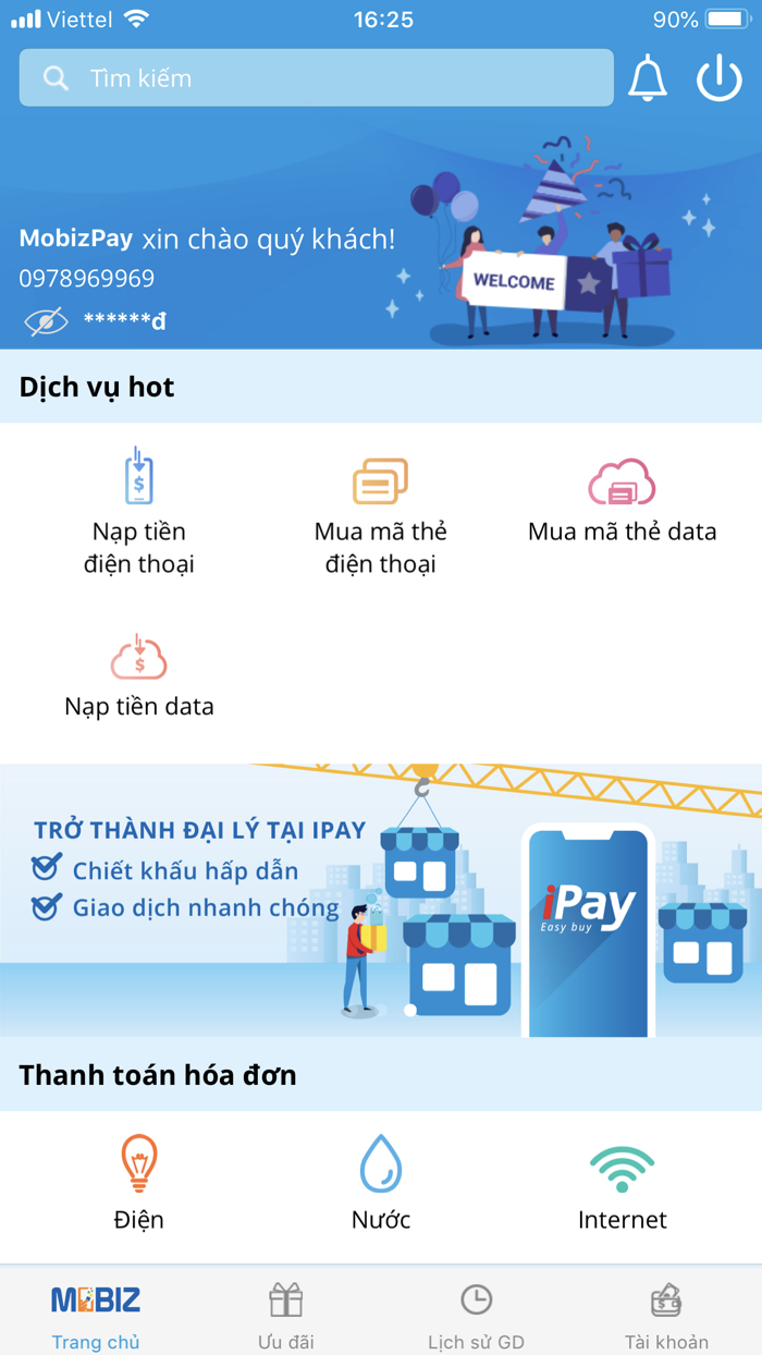 MobizPay - Đa tiện ích