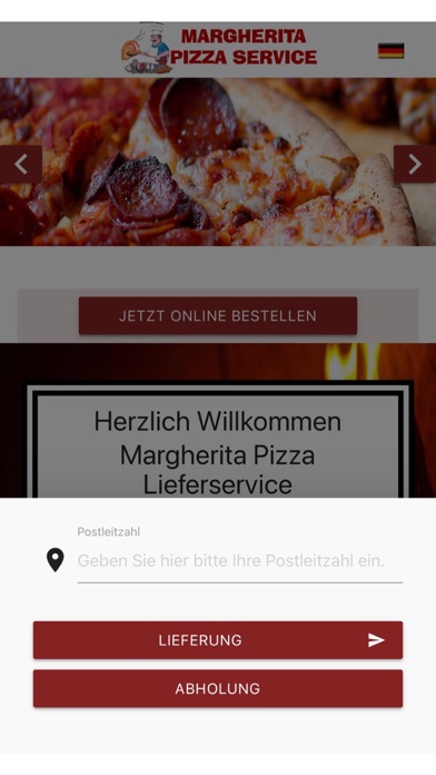Margherita Pizza Screenshot