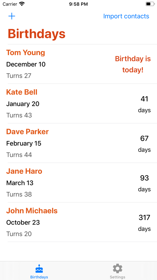 Birthday Reminder and Tracker - 1.0 - (iOS)