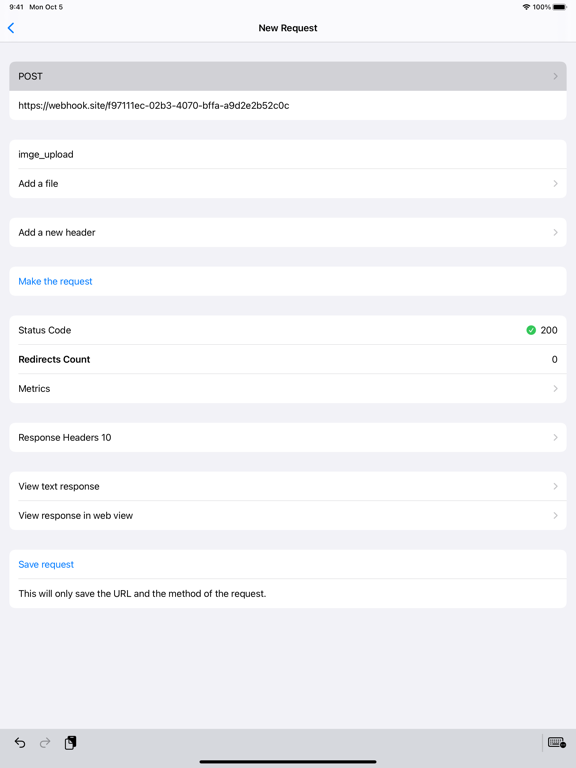 SimpleHTTP: Make HTTP requests iPad screenshot 2 - Developer Tools app