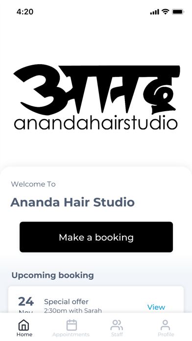 Ananda Hair Studio Screenshot
