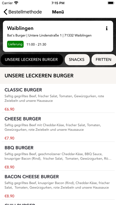 Bat's Burger Screenshot